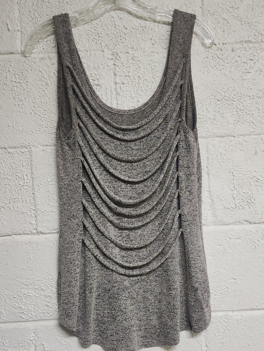 Bar III Gray Draped Scoop Neck Tank Top